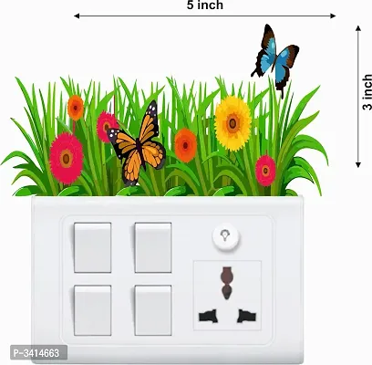 Beautiful Colourful Flower Switch Board Wall Sticker-thumb4