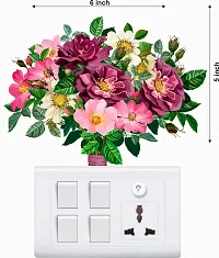 Beautiful Colourful Flower Switch Board Wall Sticker-thumb2