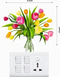 Beautiful Colourful Flower Switch Board Wall Sticker-thumb3