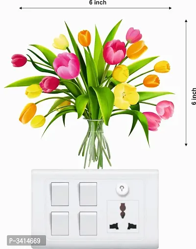 Beautiful Colourful Flower Switch Board Wall Sticker-thumb4
