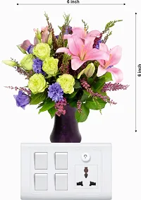 Beautiful Colourful Flower Switch Board Wall Sticker-thumb4