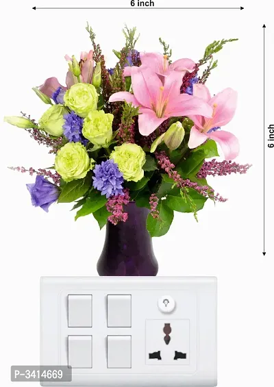 Beautiful Colourful Flower Switch Board Wall Sticker-thumb5