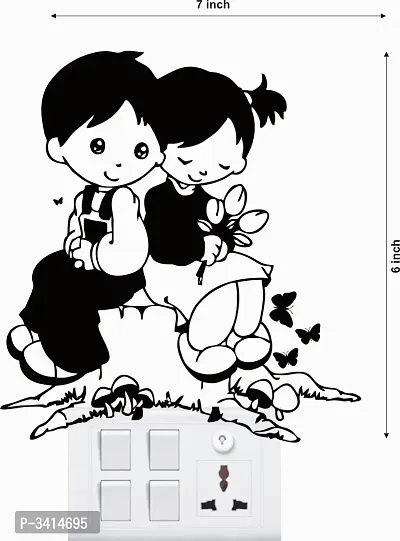 Cute Loving Coupels Switch Board Wall Sticker-thumb3