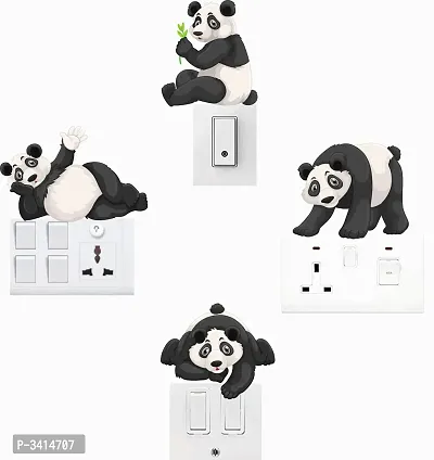 Cute Panda Switch Board Wall Sticker