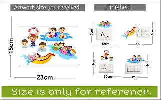 Switch Board Sticker -  Kids Playing In A Pool Wall Decorative - Switch Panel Stickers-thumb2