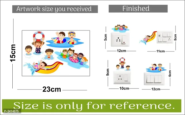 Switch Board Sticker -  Kids Playing In A Pool Wall Decorative - Switch Panel Stickers-thumb3
