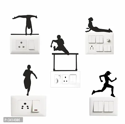 Switch Board Sticker -  Playing People Wall Decorative - Switch Panel Stickers-thumb0