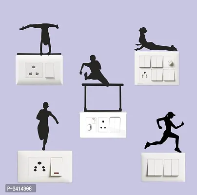 Switch Board Sticker -  Playing People Wall Decorative - Switch Panel Stickers-thumb2