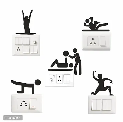 Switch Board Sticker -  Playing People Wall Decorative - Switch Panel Stickers-thumb0