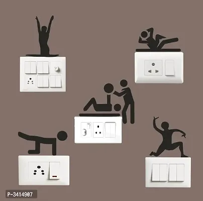 Switch Board Sticker -  Playing People Wall Decorative - Switch Panel Stickers-thumb2