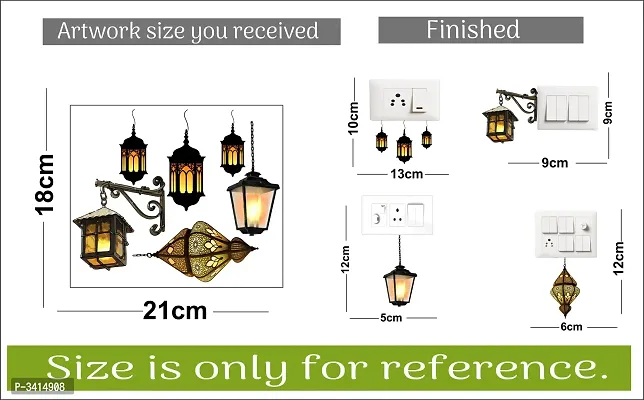 Switch Board Sticker -  Hanging Traditional Lamps Wall Decorative - Switch Panel Stickers-thumb3