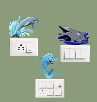 Switch Board Sticker - Decorative Cute Dolphin  Wall Decorative - Switch Panel Stickers-thumb1