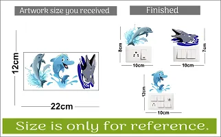 Switch Board Sticker - Decorative Cute Dolphin  Wall Decorative - Switch Panel Stickers-thumb2