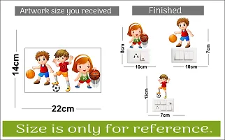 Switch Board Sticker - Decorative Kids Playing Basketball Wall Decorative - Switch Panel Stickers-thumb2