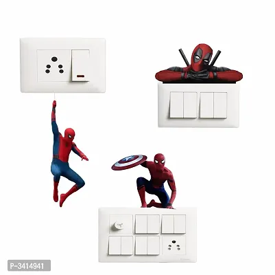 Switch Board Sticker - Decorative Superhero Spiderman Wall Decorative - Switch Panel Stickers-thumb0