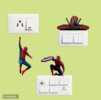 Switch Board Sticker - Decorative Superhero Spiderman Wall Decorative - Switch Panel Stickers-thumb2