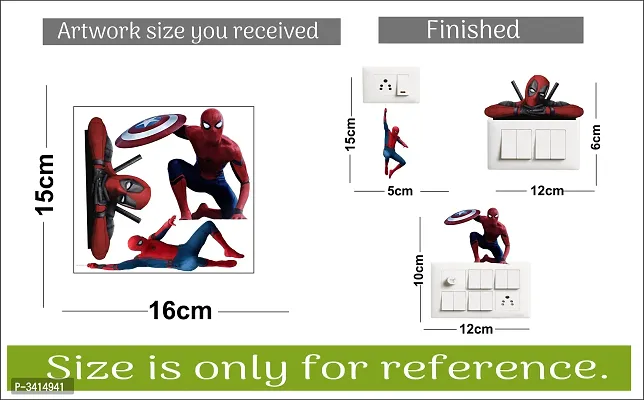Switch Board Sticker - Decorative Superhero Spiderman Wall Decorative - Switch Panel Stickers-thumb3
