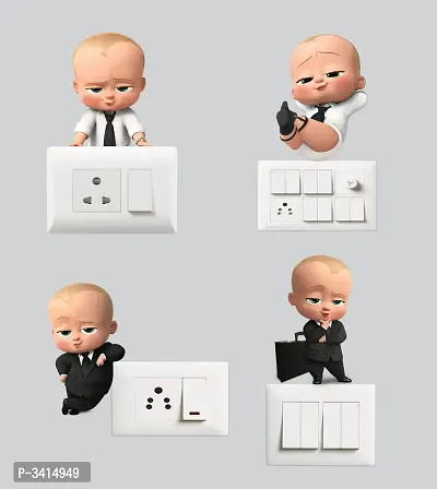 Switch Board Sticker - Decorative Cute Boss Baby Wall Decorative - Switch Panel Stickers-thumb2