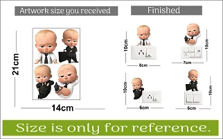 Switch Board Sticker - Decorative Cute Boss Baby Wall Decorative - Switch Panel Stickers-thumb2