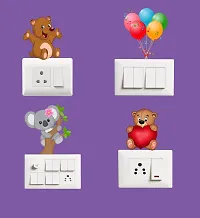 Switch Board Sticker - Decorative Cute Teddy Bear Wall Decorative - Switch Panel Stickers-thumb1