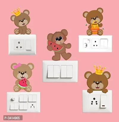 Switch Board Sticker - Decorative Cute Teddy Bear Wall Decorative - Switch Panel Stickers-thumb2