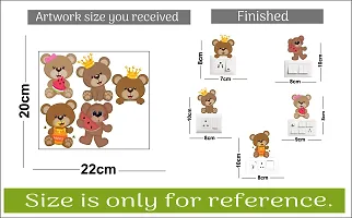 Switch Board Sticker - Decorative Cute Teddy Bear Wall Decorative - Switch Panel Stickers-thumb2