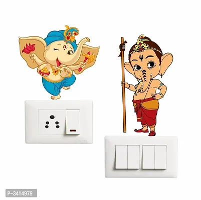 Switch Board Sticker - Decorative Little Ganesha Wall Decorative - Switch Panel Stickers