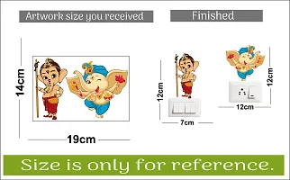 Switch Board Sticker - Decorative Little Ganesha Wall Decorative - Switch Panel Stickers-thumb2