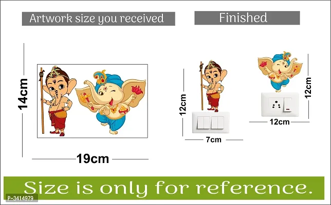 Switch Board Sticker - Decorative Little Ganesha Wall Decorative - Switch Panel Stickers-thumb3