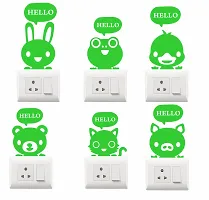 Night Glow Switch Board Sticker- Radium Glow in The Dark - Night Glowing Switch Penal Wall Sticker Set Of 6-thumb1