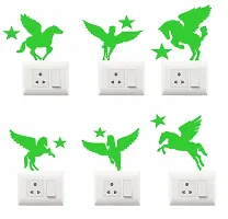 Night Glow Switch Board Sticker- Radium Glow in The Dark - Night Glowing Switch Penal Wall Sticker Set Of 6-thumb1