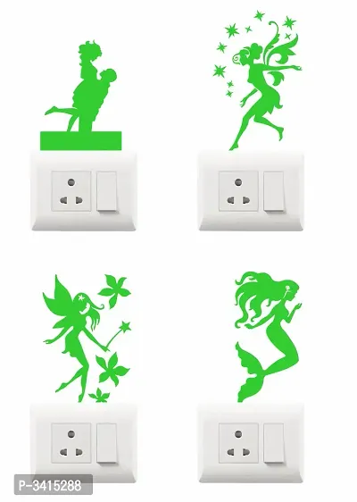 Night Glow Switch Board Sticker- Radium Glow in The Dark - Night Glowing Switch Penal Wall Sticker Set Of 4-thumb2