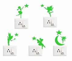 Night Glow Switch Board Sticker- Radium Glow in The Dark - Night Glowing Switch Penal Wall Sticker Set Of 5-thumb1