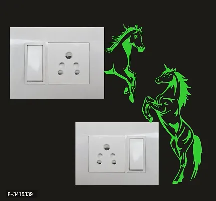 Night Glow Switch Board Sticker- Radium Glow in The Dark - Night Glowing Switch Penal Wall Sticker Set Of 2