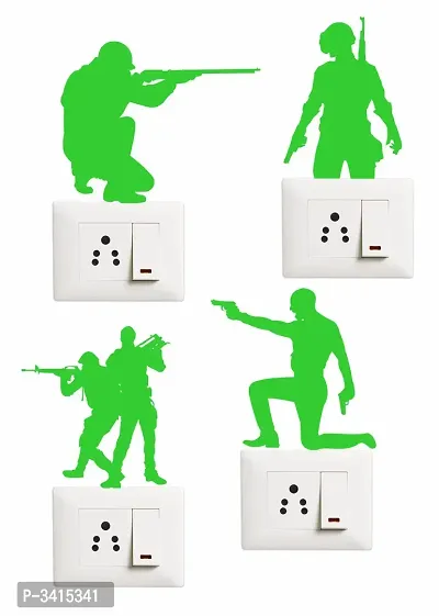 Night Glow Switch Board Sticker- Radium Glow in The Dark - Night Glowing Switch Penal Wall Sticker Set Of 4-thumb2
