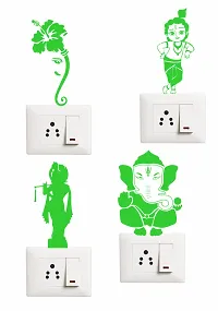 Night Glow Switch Board Sticker- Radium Glow in The Dark - Night Glowing Switch Penal Wall Sticker Set Of 4-thumb1