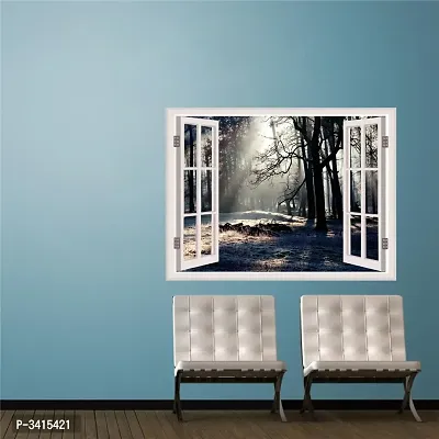 Wall Stickers for Bedroom Kitchen Home Decor Window Illusion (22X30Inches)-thumb3