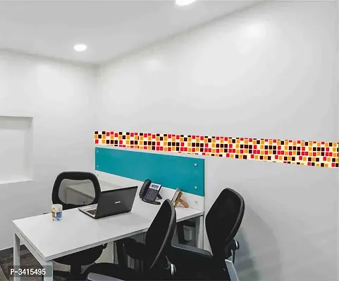 Multi Colour check Design Vinyl Oil Proof and Waterproof Self Adhesive Wall Tile Decals Sticker-thumb2
