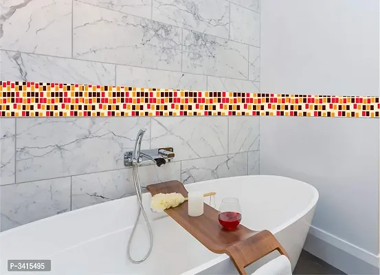 Multi Colour check Design Vinyl Oil Proof and Waterproof Self Adhesive Wall Tile Decals Sticker-thumb3