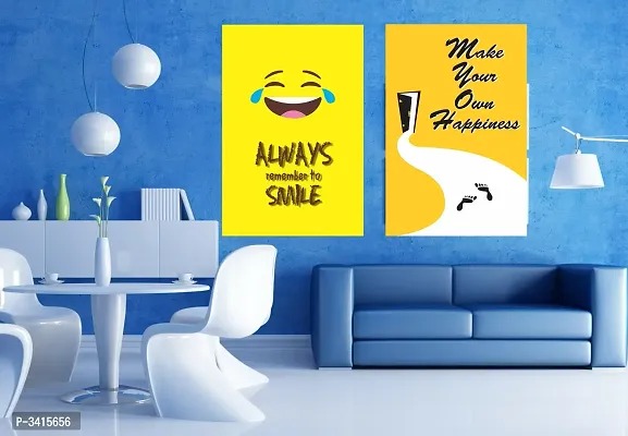 Smile and happiness quote  -  - Design| Set of 2 Posters | Unframed (45 Cm X 30 Cm)-thumb0