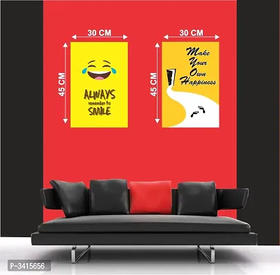 Smile and happiness quote  -  - Design| Set of 2 Posters | Unframed (45 Cm X 30 Cm)-thumb3