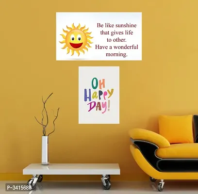 Happy day Quotes -  - Design| Set of 2 Posters | Unframed (45 Cm X 30 Cm)