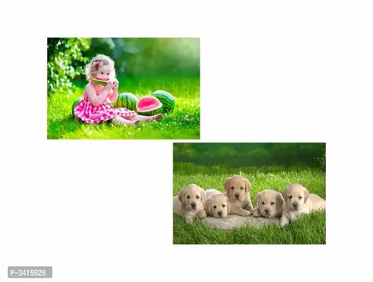 Dog Puppy AND Cute Baby Wall Poster -  - Design| Set of 2 Posters | Unframed (30 Cm X 45 Cm)-thumb2