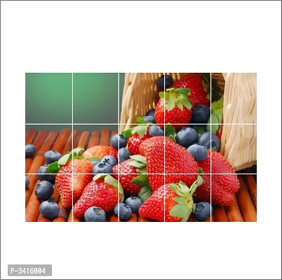 Strawberry Wall paper For Kitchen Wall Sticker (58 cm x 90 cm)-thumb3