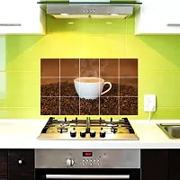 Waterproof Kitchen Cup of Tea Wallpaper/Wall Sticker Multicolour - Kitchen Wall Coverings Area ( 90Cm X 58Cm )-thumb1