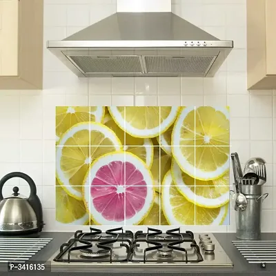 Waterproof Kitchen Orange Slices Wallpaper/Wall Sticker Multicolour - Kitchen Wall Coverings Area ( 90Cm X 58Cm )-thumb0