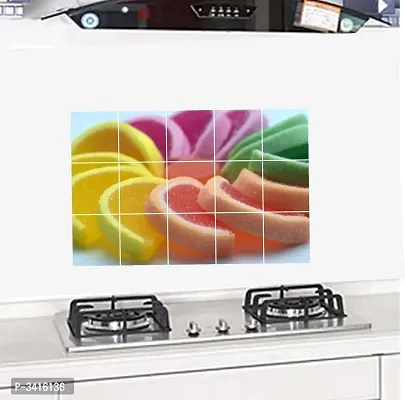 Waterproof Kitchen Fruit Slices Wallpaper/Wall Sticker Multicolour - Kitchen Wall Coverings Area ( 90Cm X 58Cm )-thumb2