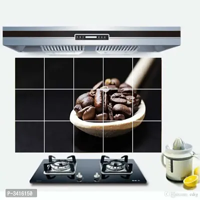 Waterproof Kitchen Mandailing coffee Wallpaper/Wall Sticker Multicolour - Kitchen Wall Coverings Area ( 90Cm X 58Cm )-thumb3