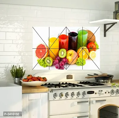 Waterproof Kitchen Fresh Fruit Juice Wallpaper/Wall Sticker Multicolour - Kitchen Wall Coverings Area ( 59Cm X 91Cm )-thumb2