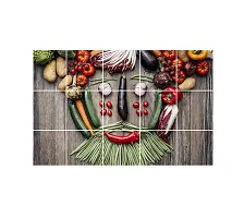 Waterproof Kitchen Abstract Decorative Kitchen Spices Wallpaper/Wall Sticker Multicolour - Kitchen Wall Coverings Area ( 58Cm X 91Cm )-thumb2